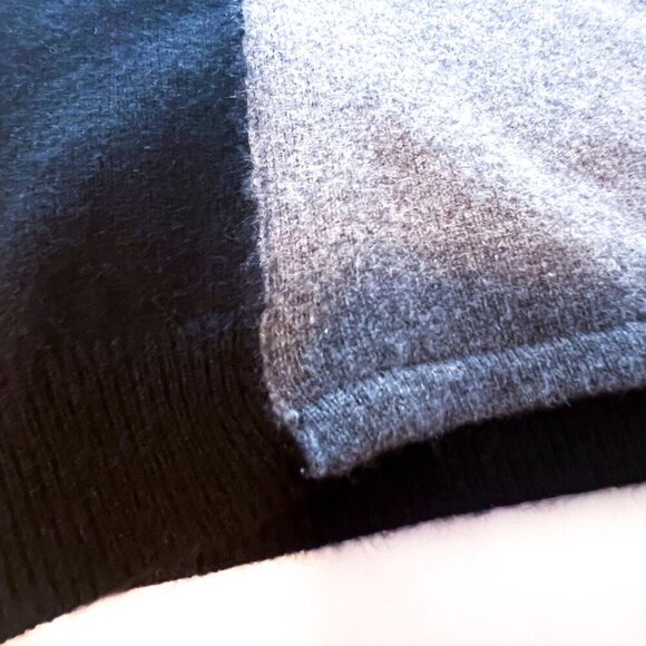 360 SWEATER- WOOL CASHMERE DRESS IN BLACK/GRAY - Picture 7 of 11